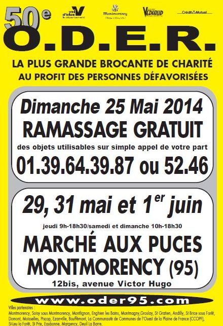 brocante ODER le 29, 31 mai et 1er juin 2014