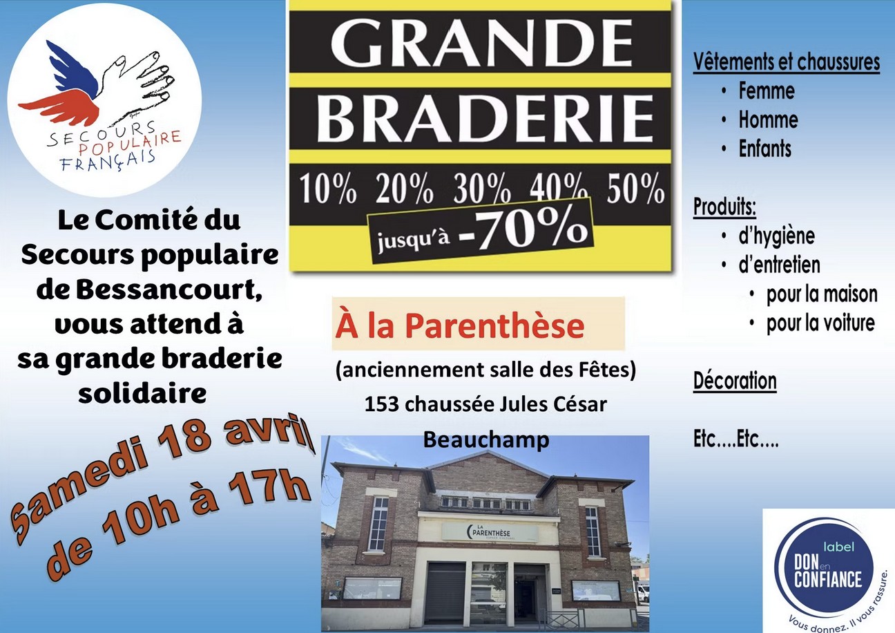 Grande Braderie - Secours Populaire Beauchamp - 2026