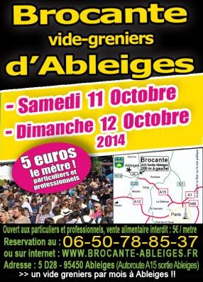 BROCANTE à ABLEIGES 11 12 OCTOBRE 2014