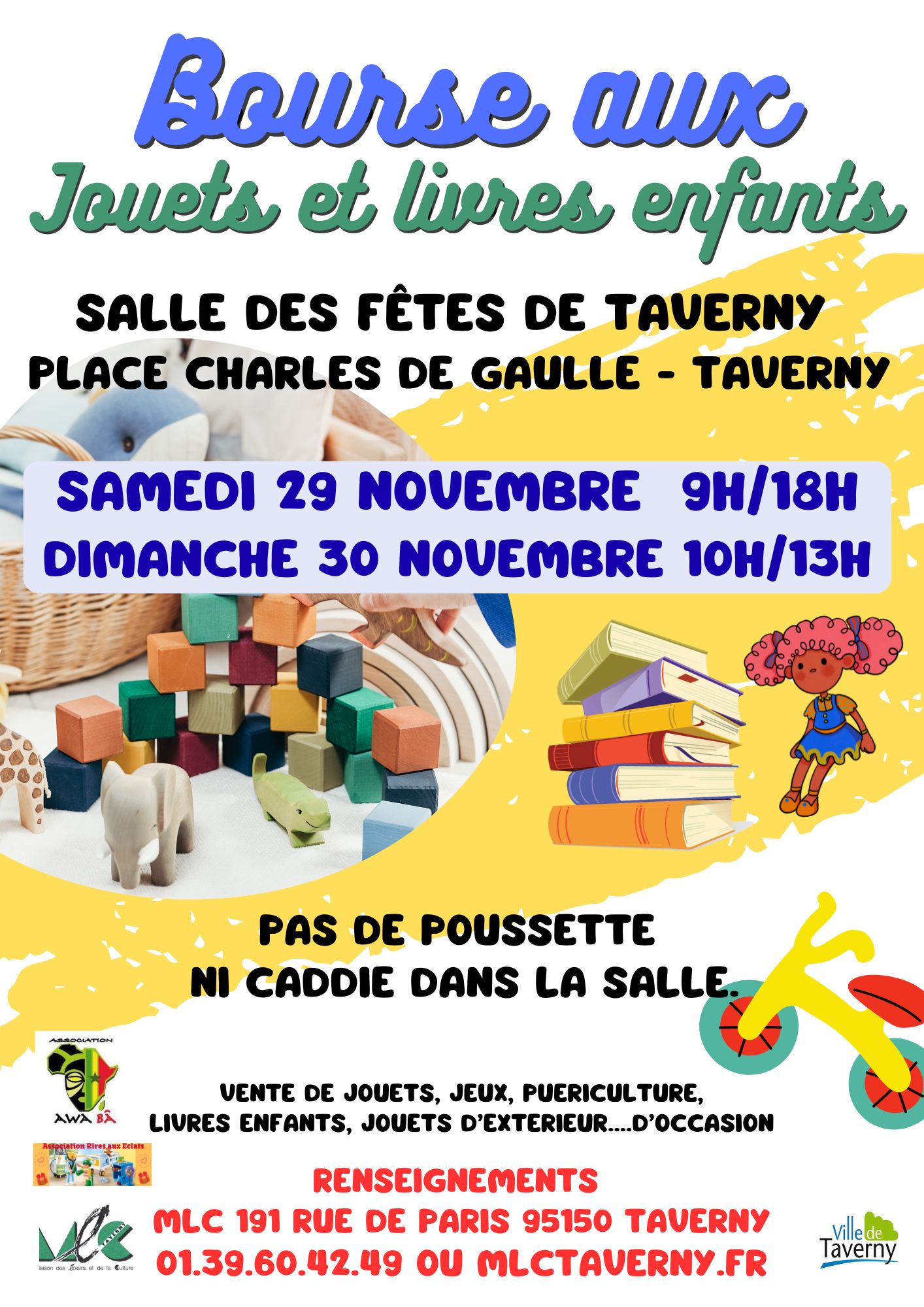 Bourse aux jouets livres enfants Taverny 2025