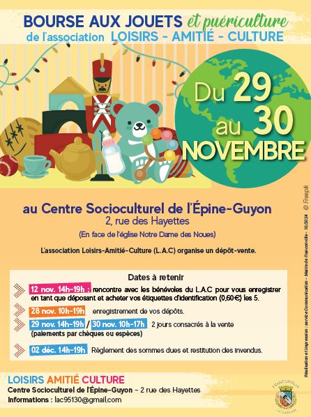 Bourse aux jouets Franconville 29 30 novembre 2024