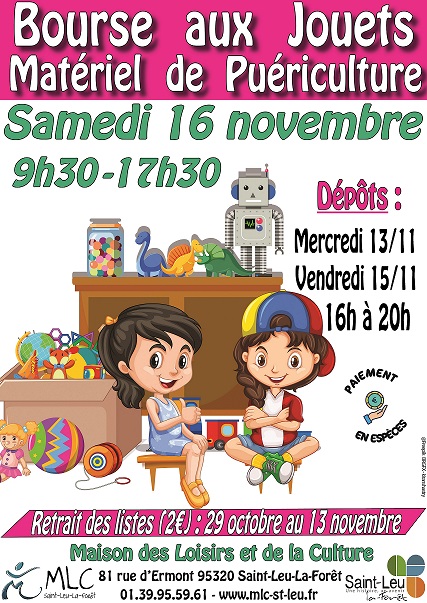 Bourse aux jouets Saint Leu 16 novembre 2024