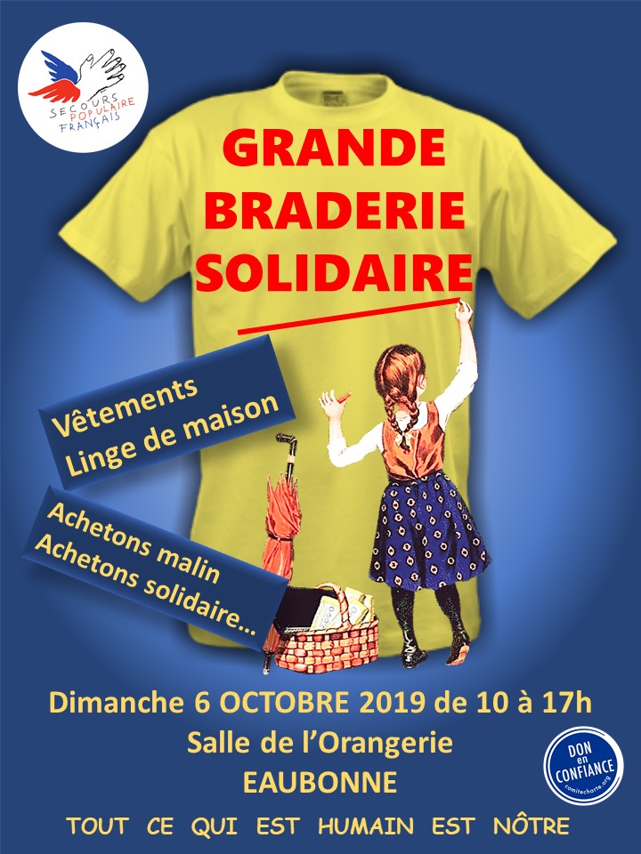 Grande braderie solidaire du Secours Populaire Français - 6 octobre 2019 à Eaubonne