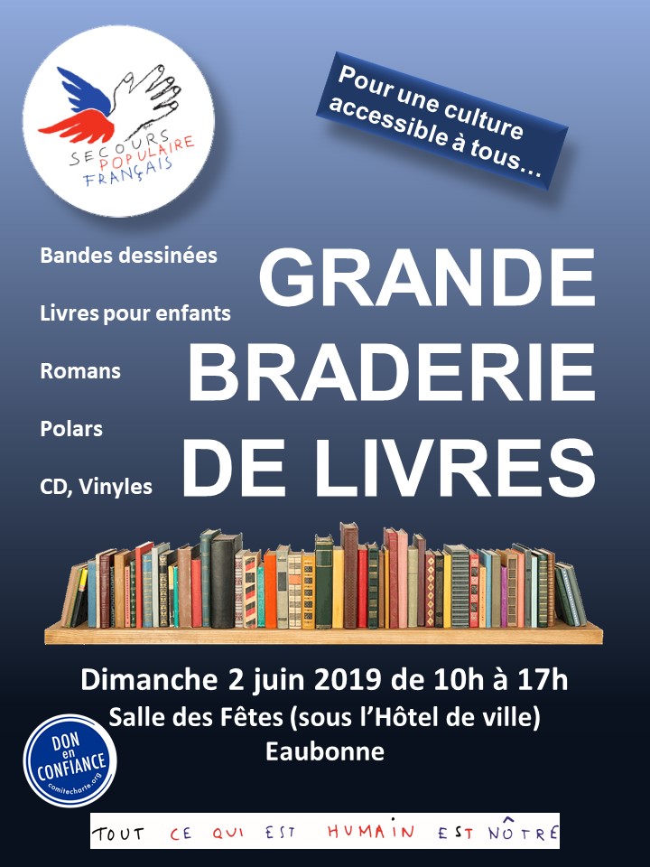 Grande braderie de livres  - Secours Populaire Eaubonne le 2 juin 2019