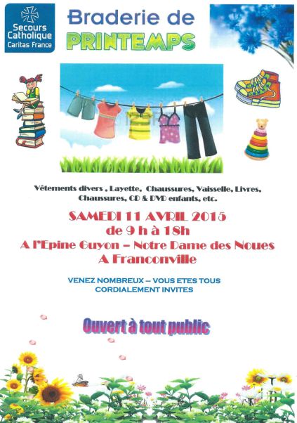 BRADERIE DE PRINTEMPS SECOURS CATHOLIQUE