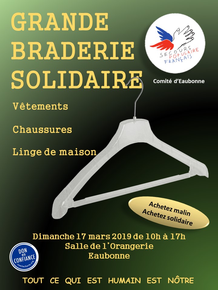 Grande braderie solidaire - Eaubonne le 17 mars 2019