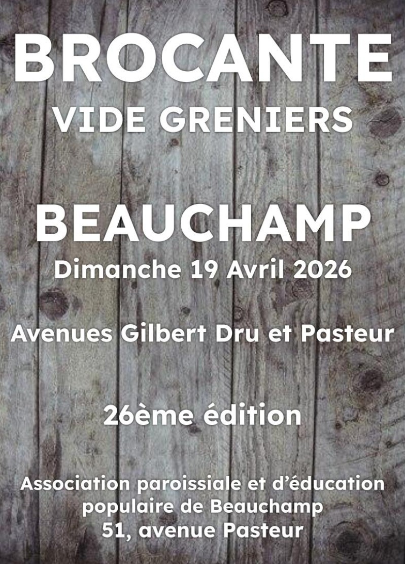 Brocante Beauchamp 19 avril 2026