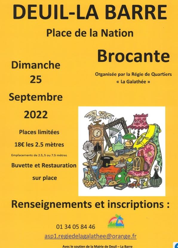 Brocante à Deuil-la-Barre 25 septembre 2022