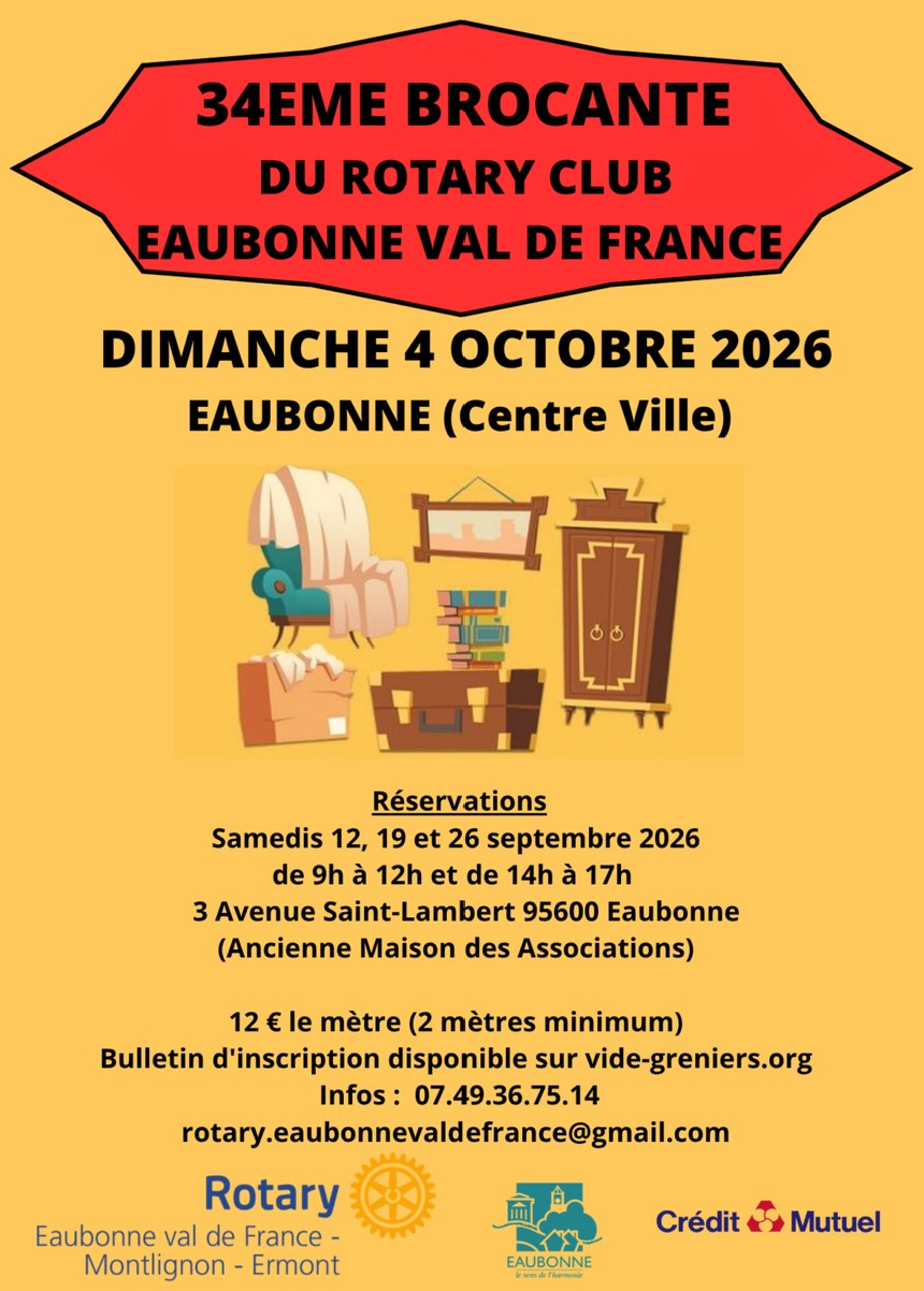 Brocante Eaubonne - 4 octobre 2026