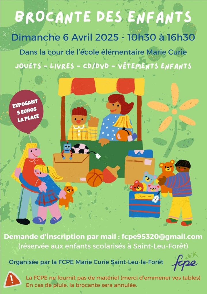 Brocante des enfants - Saint-Leu le 6 avril 2025