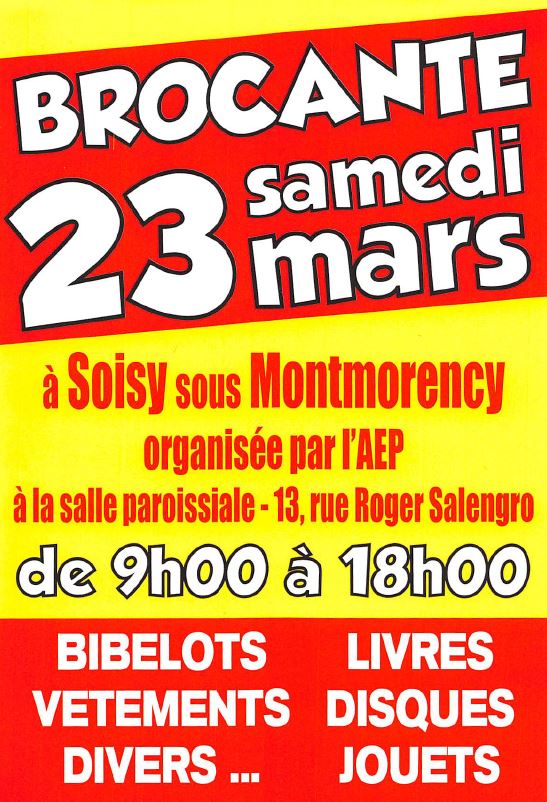 brocante soisy 23 mars 2019