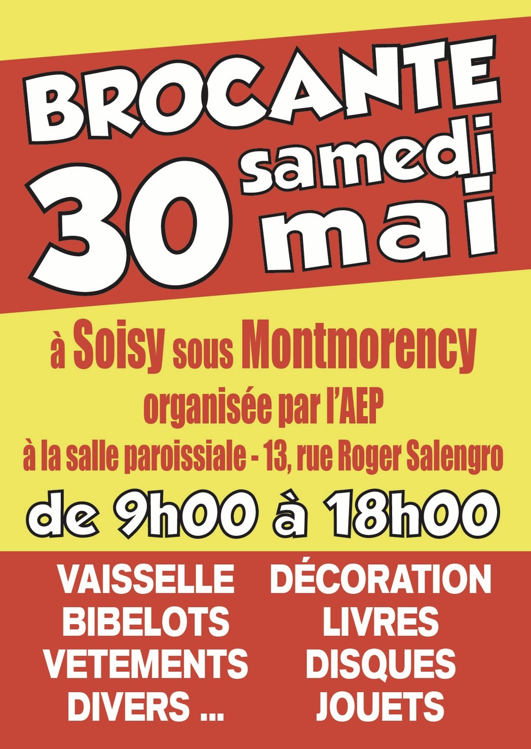 Brocante AEP Soisy - 30 mai 2026