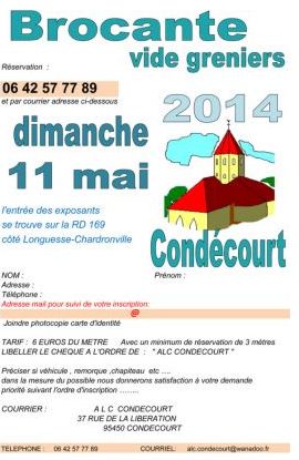 BROCANTE A CONDECOURT 11 MAI 2014