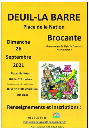 Brocante Deuil la Barre 26 septembre 2021