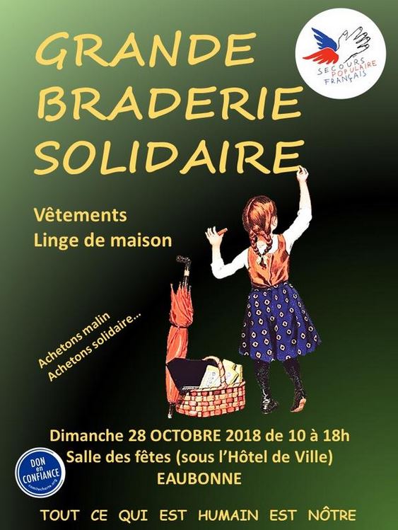 Braderie solidaire Eaubonne 28 octobre 2018