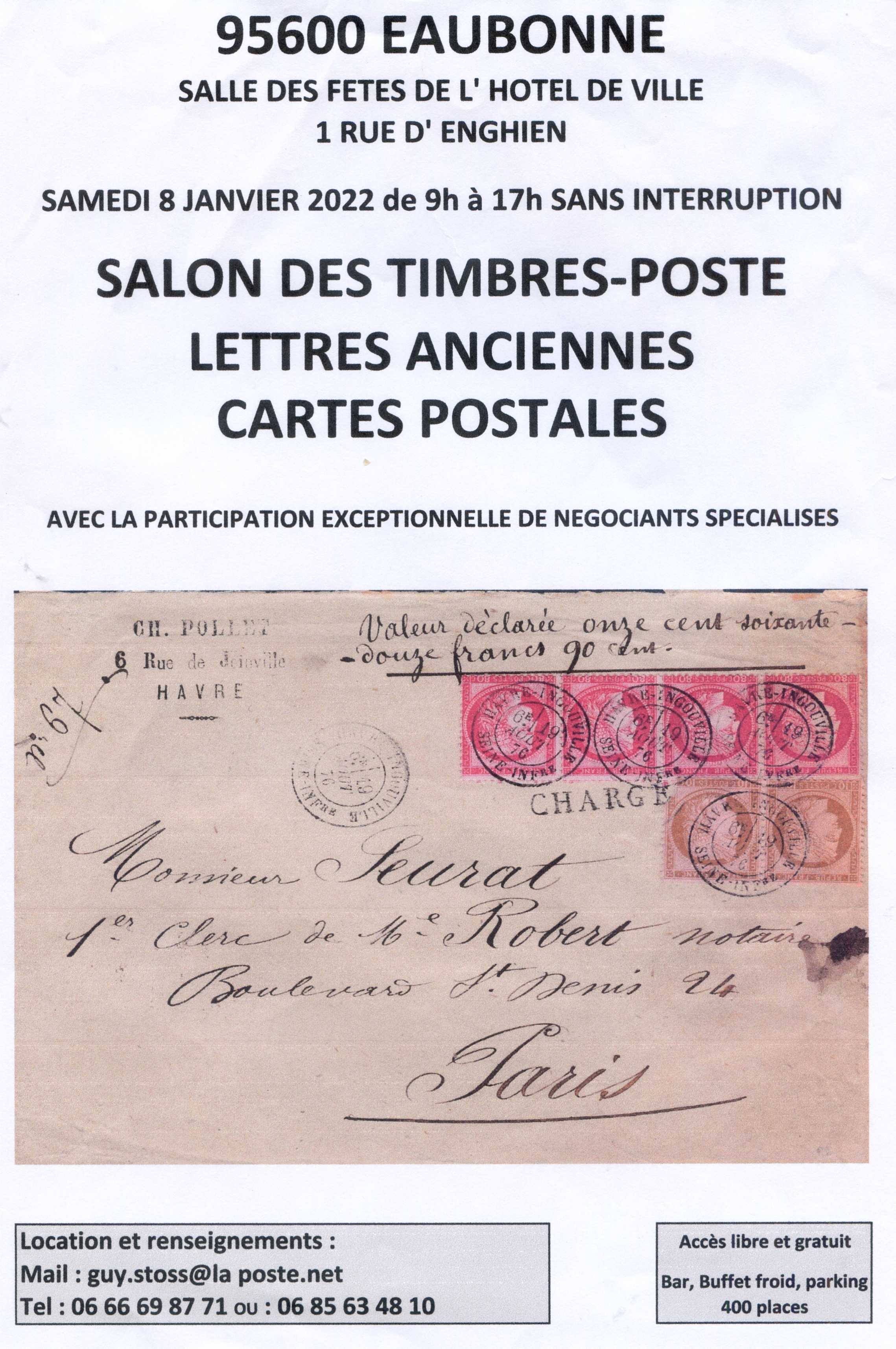 Salon des timbres-poste Eaubonne 8 janvier 2022