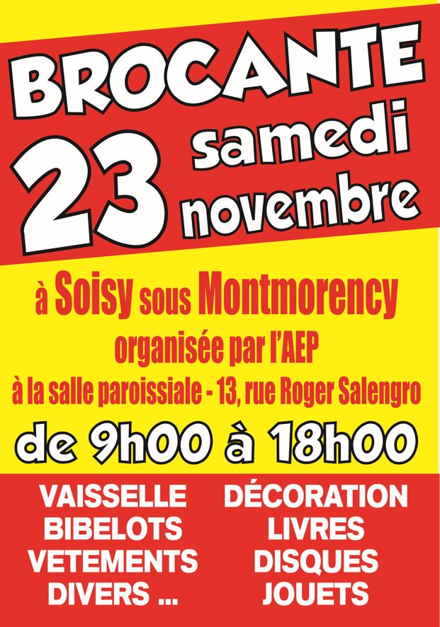 Brocante Soisy 23 novembre 2024