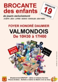 Brocante des enfants Valmondois 19 novembre 2017