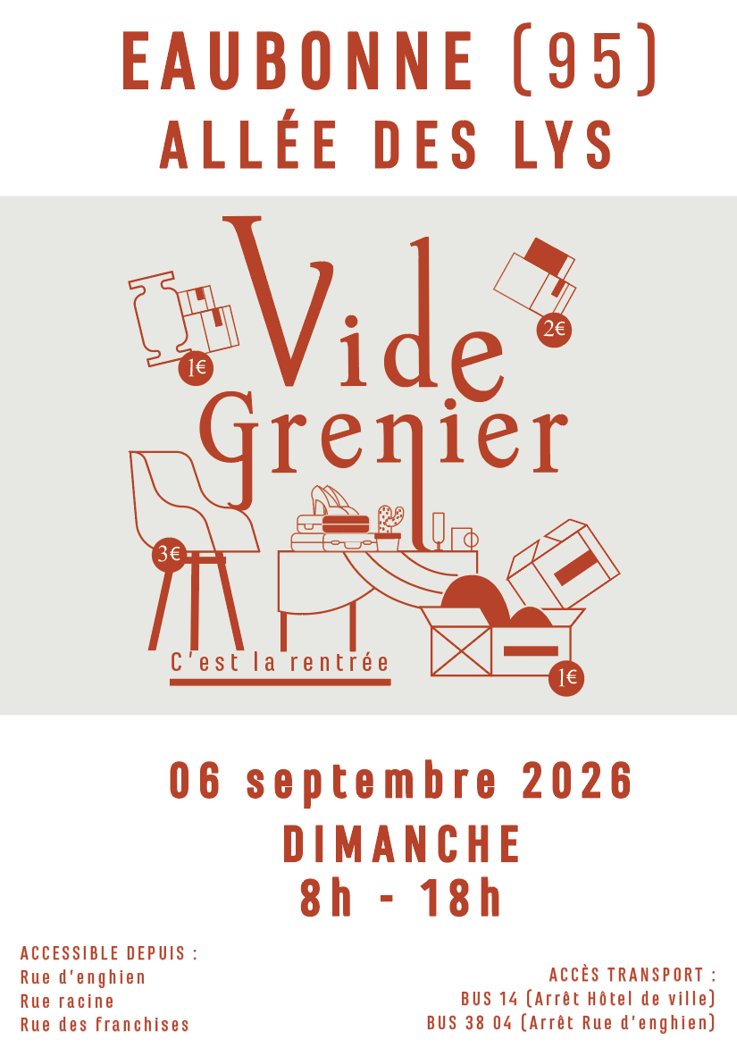 Vide grenier - Eaubonne All&eacute;e des Lys - 2026
