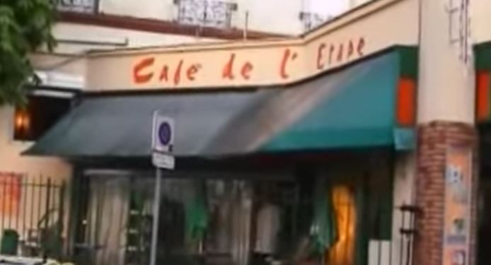 Café de l'Orangerie transformé en Café de l'Etape pour le film Le Couperet
