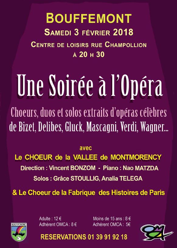 Une soirée à l'Opéra le 3 février 2018 à Bouffémont