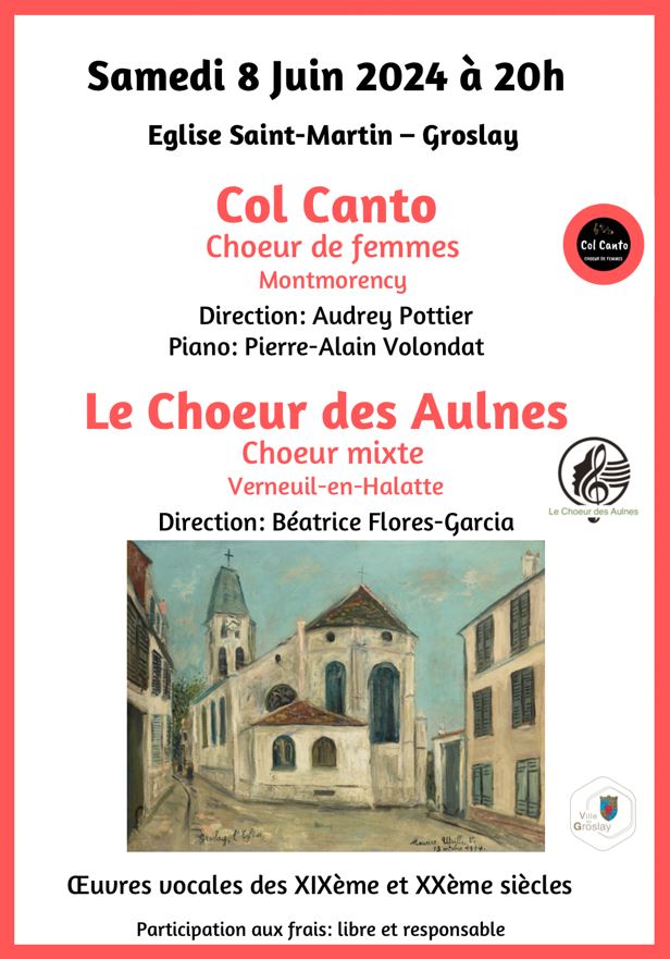 Concert Col canto et Choeur des Aulnes - 8 juin 2024