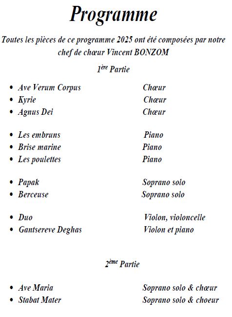 Concert Montmorency 15 juin 2025