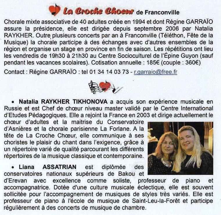 Présentation de La Croche Choeur de Franconville - 2025