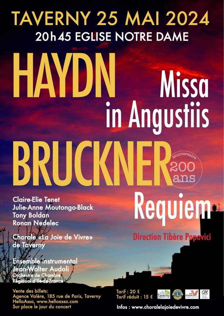 Concert Joie de Vivre - Haydn et Bruckner - 25 mai 2024