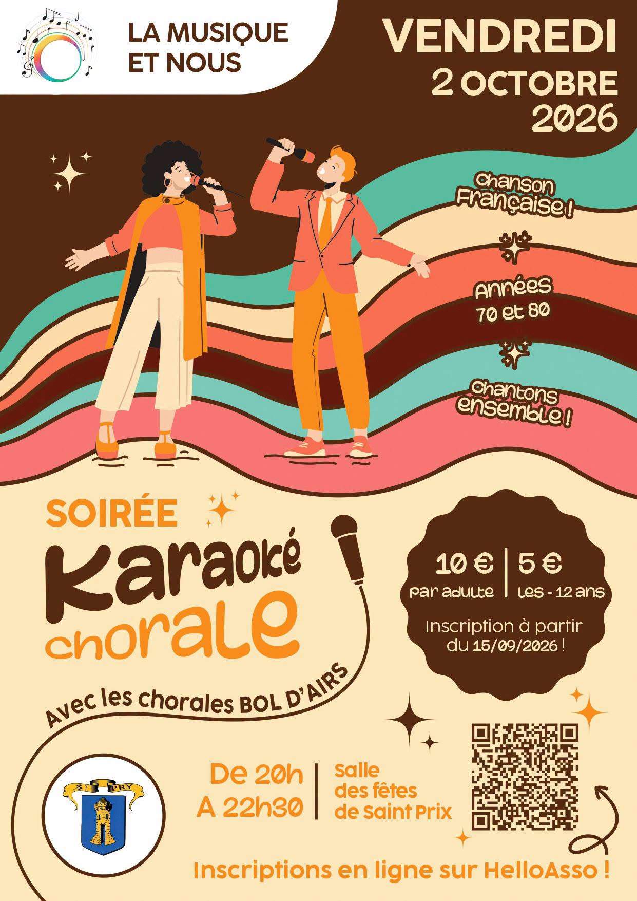 Karaok&eacute; chorale Saint-Prix 2 octobre 2026