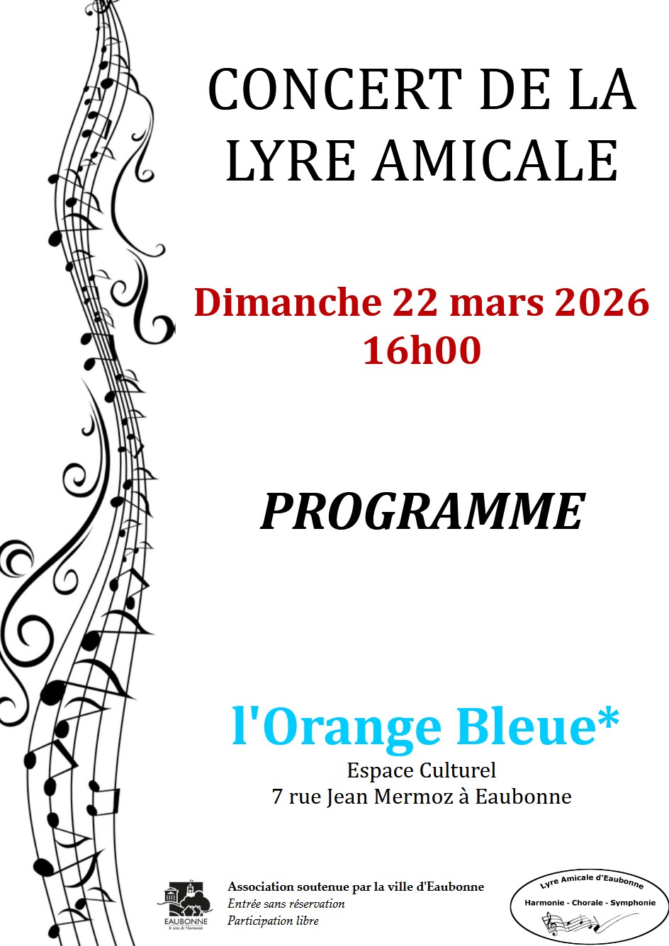 Concert Lyre amicale Eaubonne - 22 mars 2026