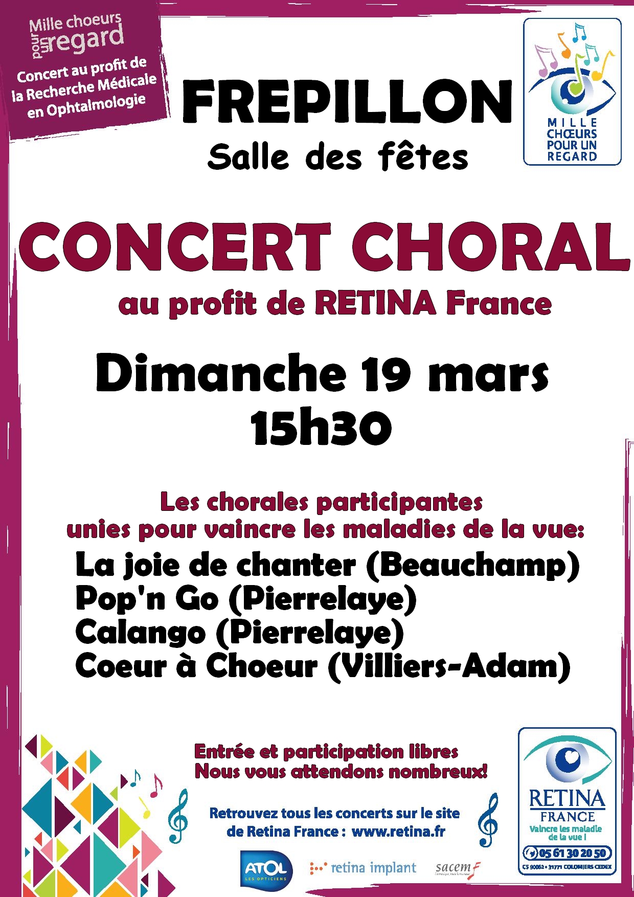 Concert choral à Frépillon le 19 mars 2017