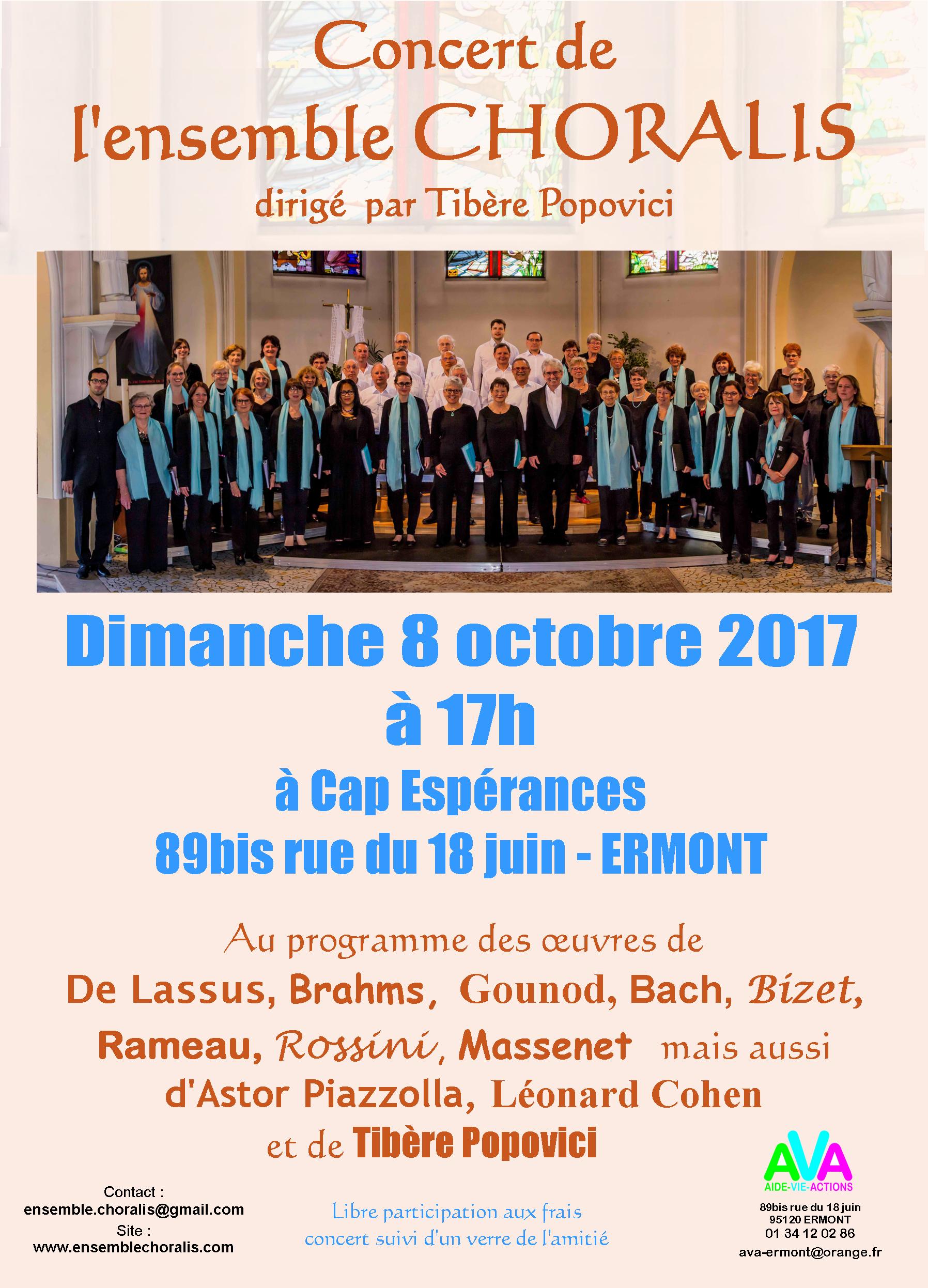 Concert de Choralis le 8 octobre 2017