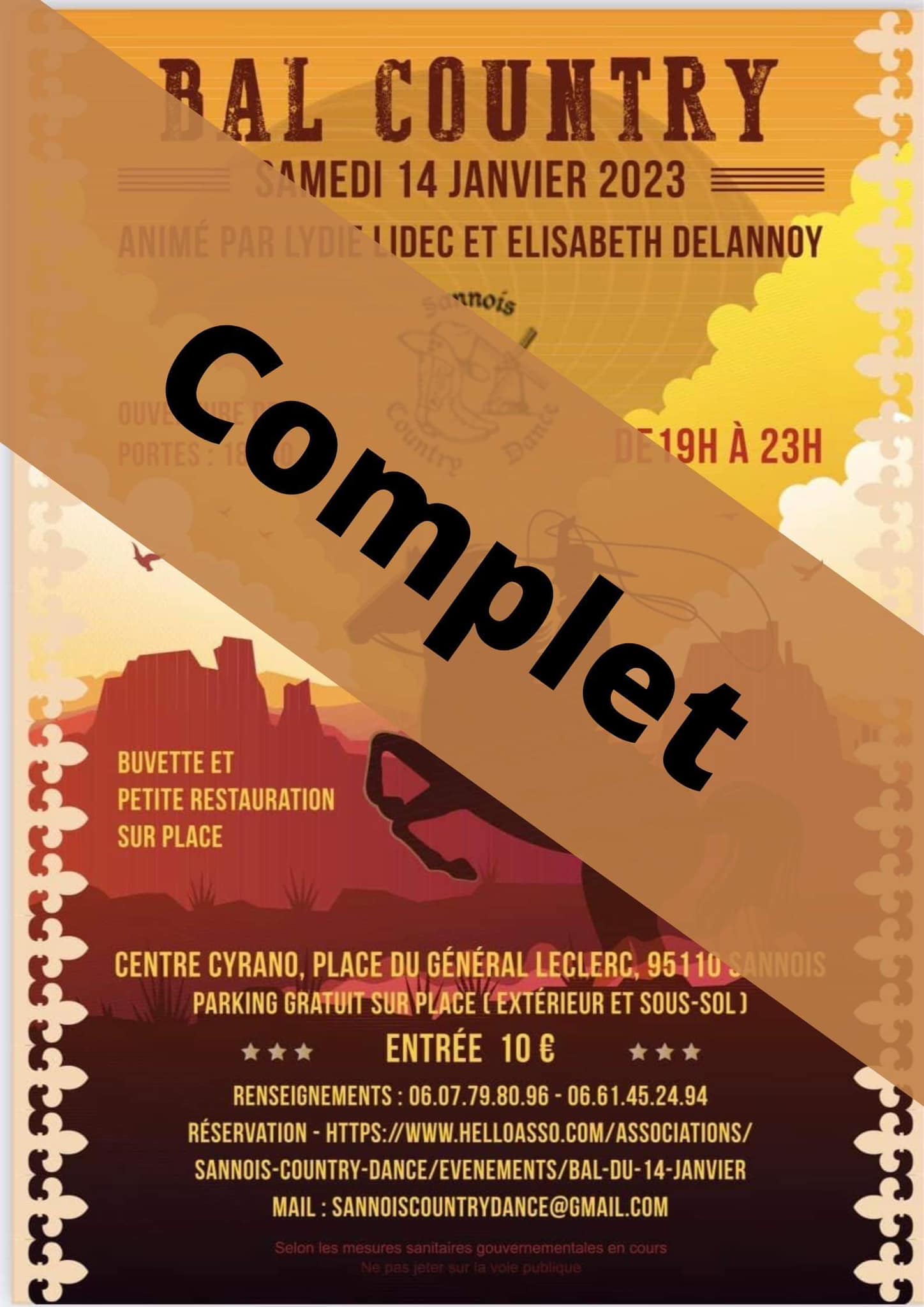 Bal country à Sannois le 14 janvier 2023