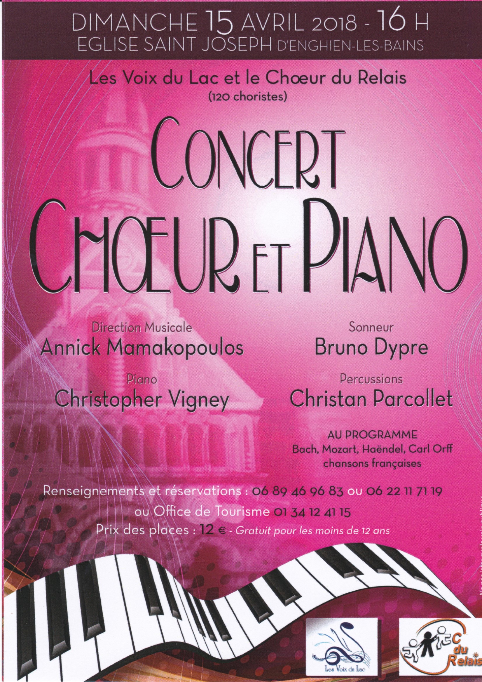 Concert Choeur et Piano le 15 avril 2018