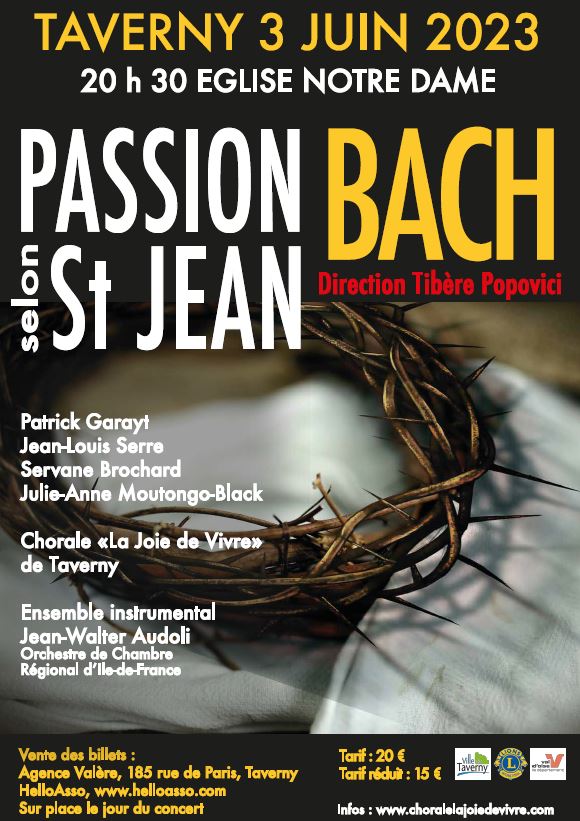 Concert : La passion selon Saint-Jean - Taverny le 3 juin 2023