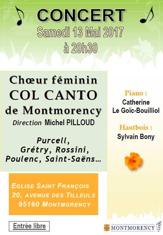 Choeur féminin COL CANTO de Montmorency - 13 mai 2017