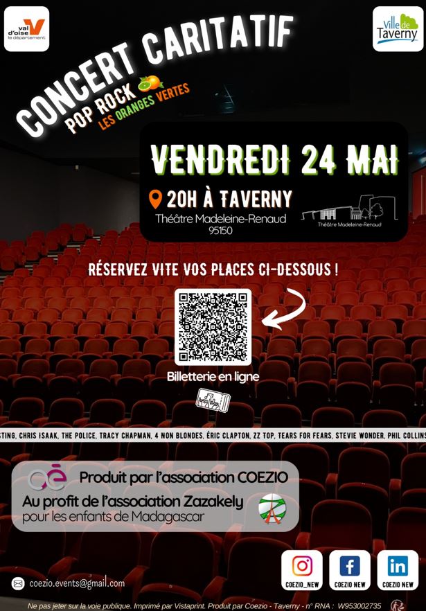 Concert caritatif - Association Zazakely - Les Oranges vertes