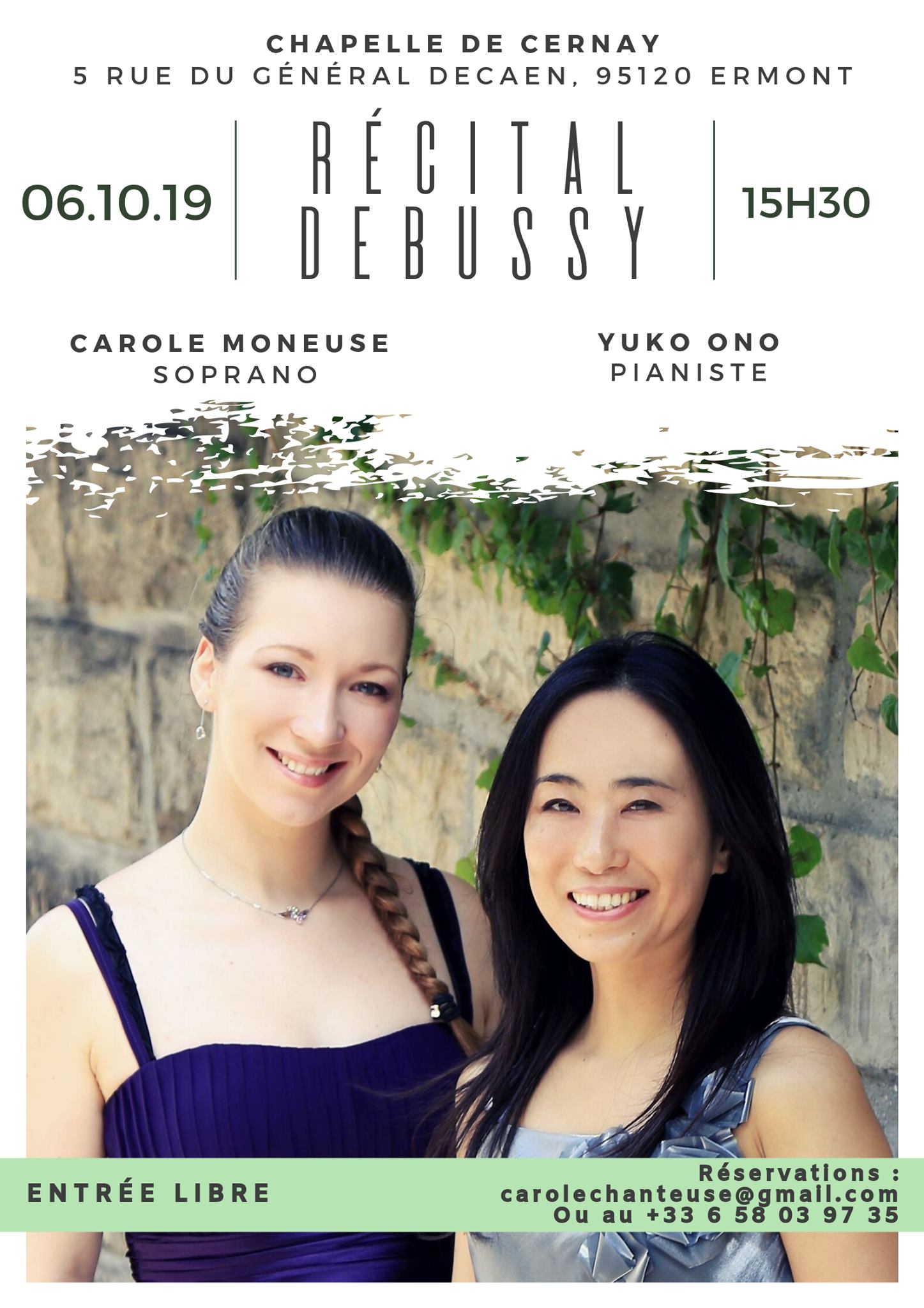 Récital Debussy à Ermont le 6 octobre 2019