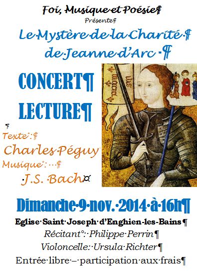 CONCERT LECTURE le mystère de la charité de Jeanne d'Arc