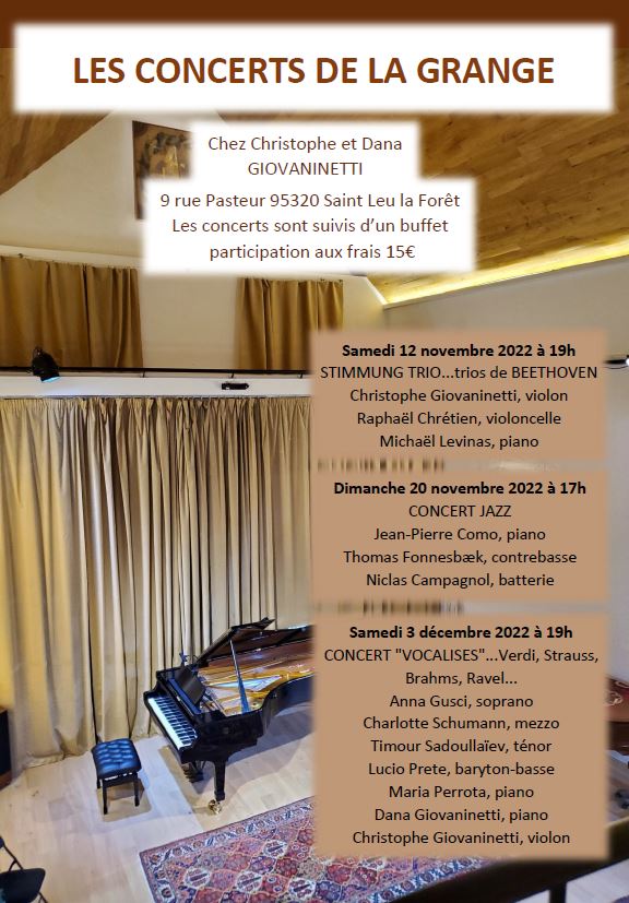 Les concerts de la grange - Saint-Leu-la-Forêt