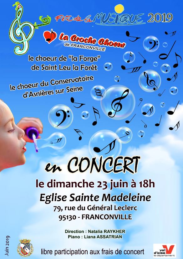 Concert de LA CROCHE CHOEUR DE fRANCONVILLE 23 JUIN 2019