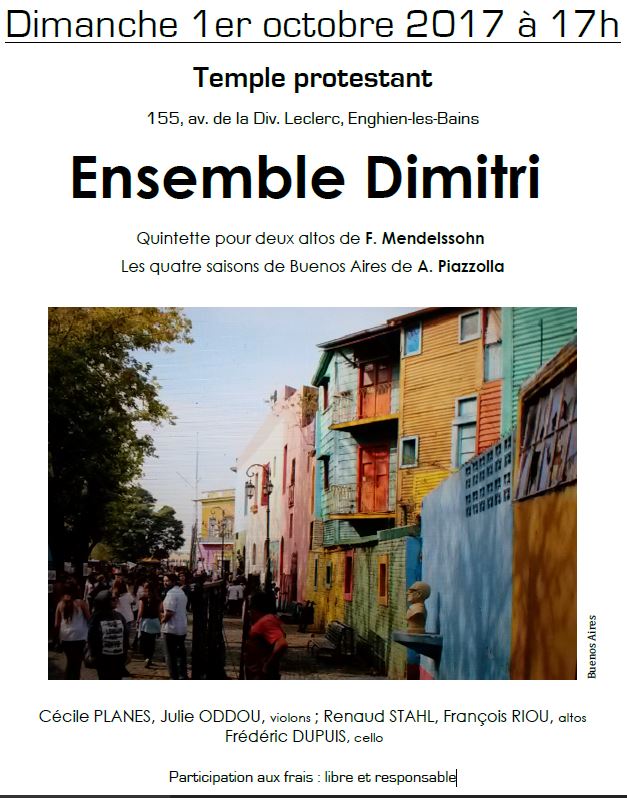 Concert du Temple : Ensemble Dimitri