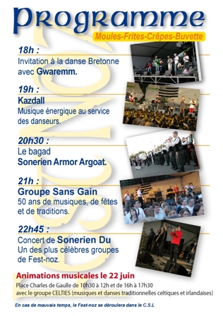 PROGRAMME FEST NOZ DE FRANCONVILLE 2013