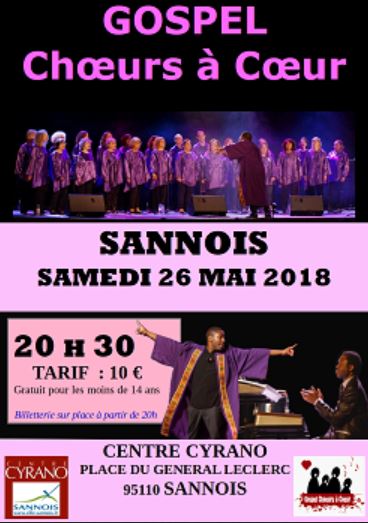 Gospel Choeurs à Coeur Sannois le 26 mai 2018