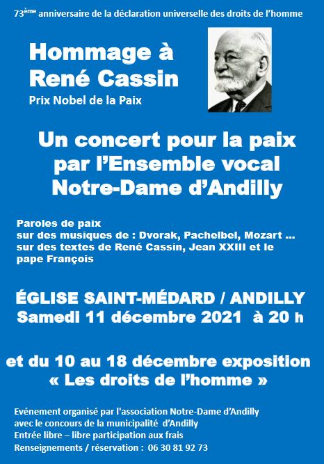 Concert lecture pour la paix - Andilly le 11 décembre 2021