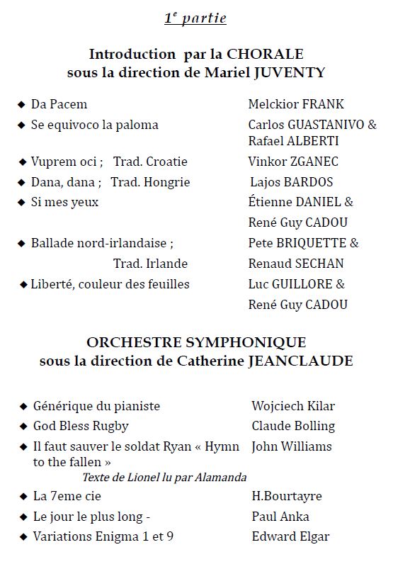 Concert Lyre amicale - 17 novembre 2024