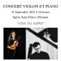 Concert Violon et Piano avec Priscille Lachat-Sarrete (violon) et Guillaume Prod’homme (piano)