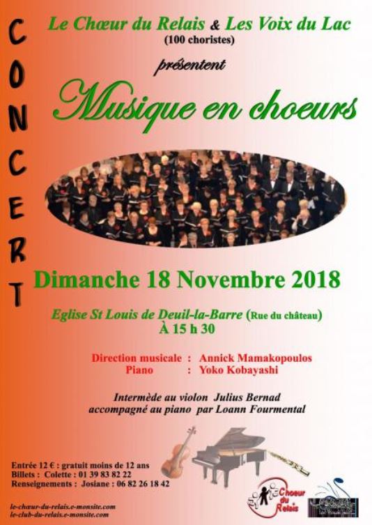 Concert MUSIQUE EN CHOEURS à Deuil-la-Barre