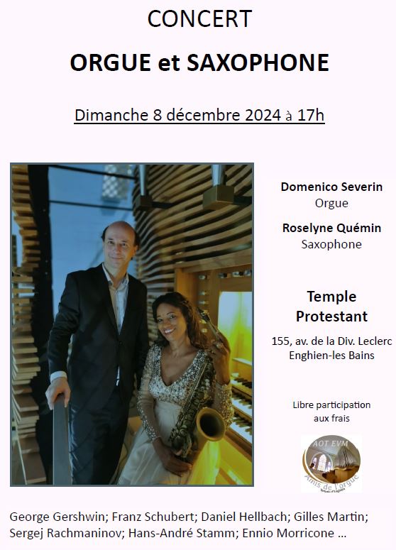 Concert Orgue et Saxophone - 8 décembre 2024